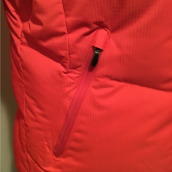 Red/Orange Columbia Down Jacket with Synthetic Fur Hood Trim - Picture 10 of 13
